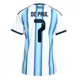 Argentina Rodrigo De Paul #7 Hjemme skjorte til dame VM 2026 Kortermet